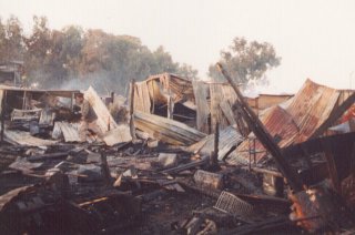 Part of the destruction at Joe Slovo, Johannesburg, on July 15th 2001